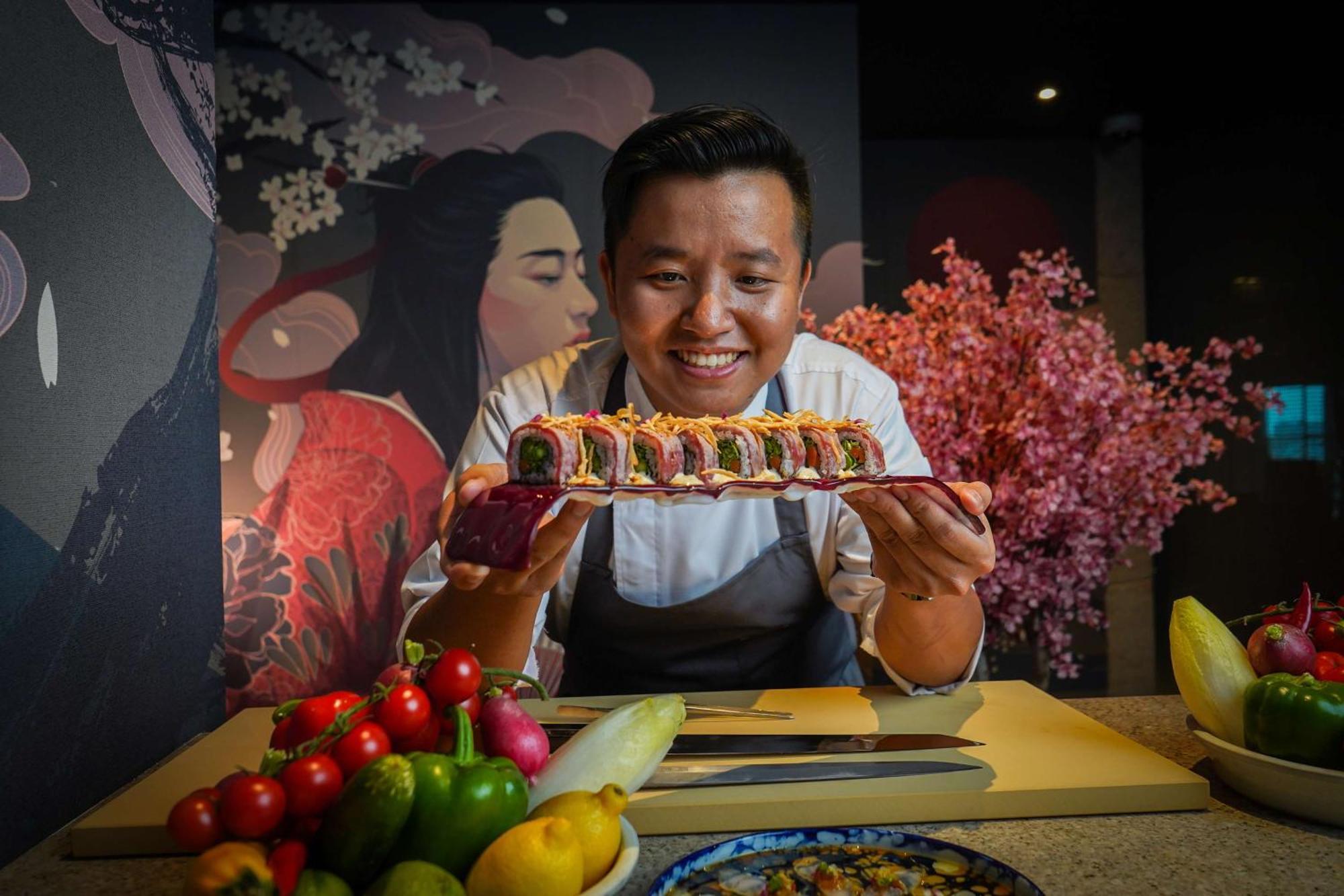 哈伊马角华尔道夫酒店 拉斯阿尔卡麦 外观 照片 Chef with sushi